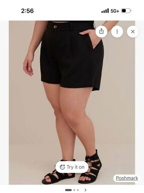 Torrid  Black Linen Shorts Size 24 NWT